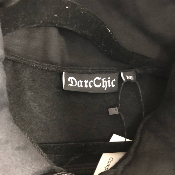 !!SOLD!! NBW NWT GOTH TRENCHCOAT HOODIE W/ CORSET BACK,LARGE HOOD & COLLAR - Picture 3 of 3